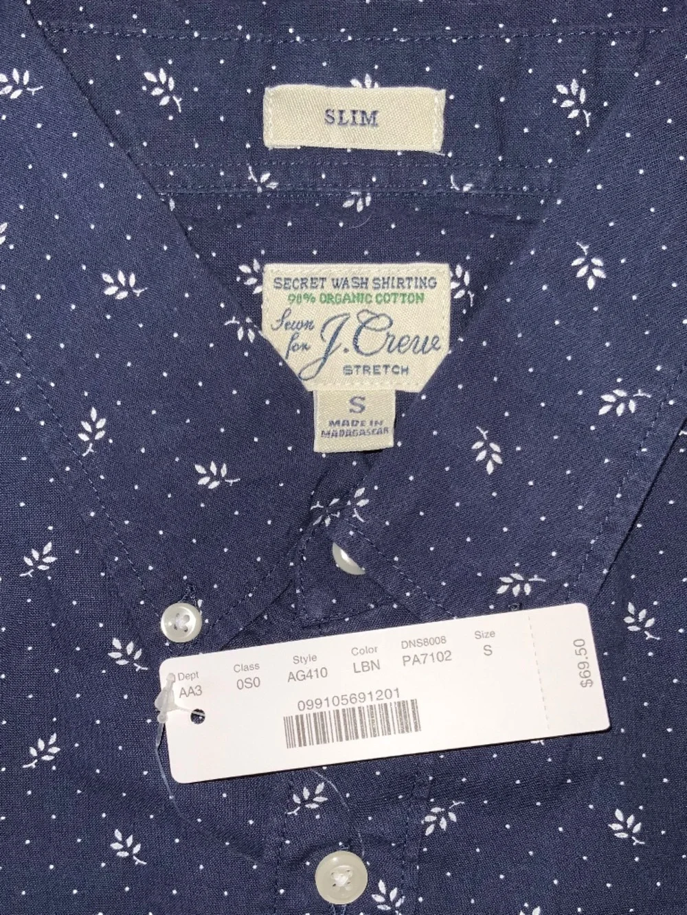 J. Crew Slim Stretch Secret Wash Button Down Shirt in Little Branch Dot